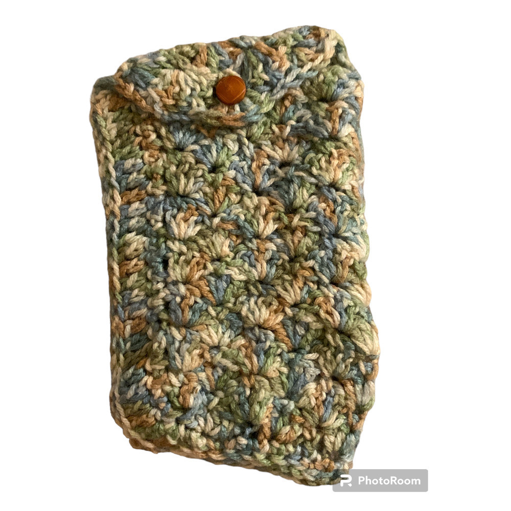Handmade Crochet Mini Bag Multi Color Portable Clutch Credit Card Money Purse